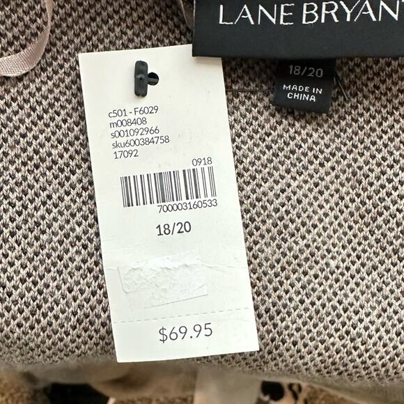 Lane Bryant Leopard Print Sleeveless Cardigan Sweater Size 18/20 Wool Blend NWT - Picture 8 of 10